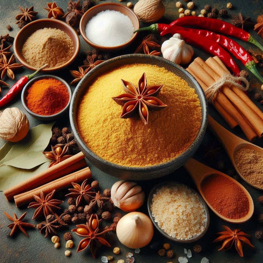 Eastern Asian Seasoning Powder in a bowl – an aromatic spice blend for Asian cooking, available at SpiceHouse.lk.